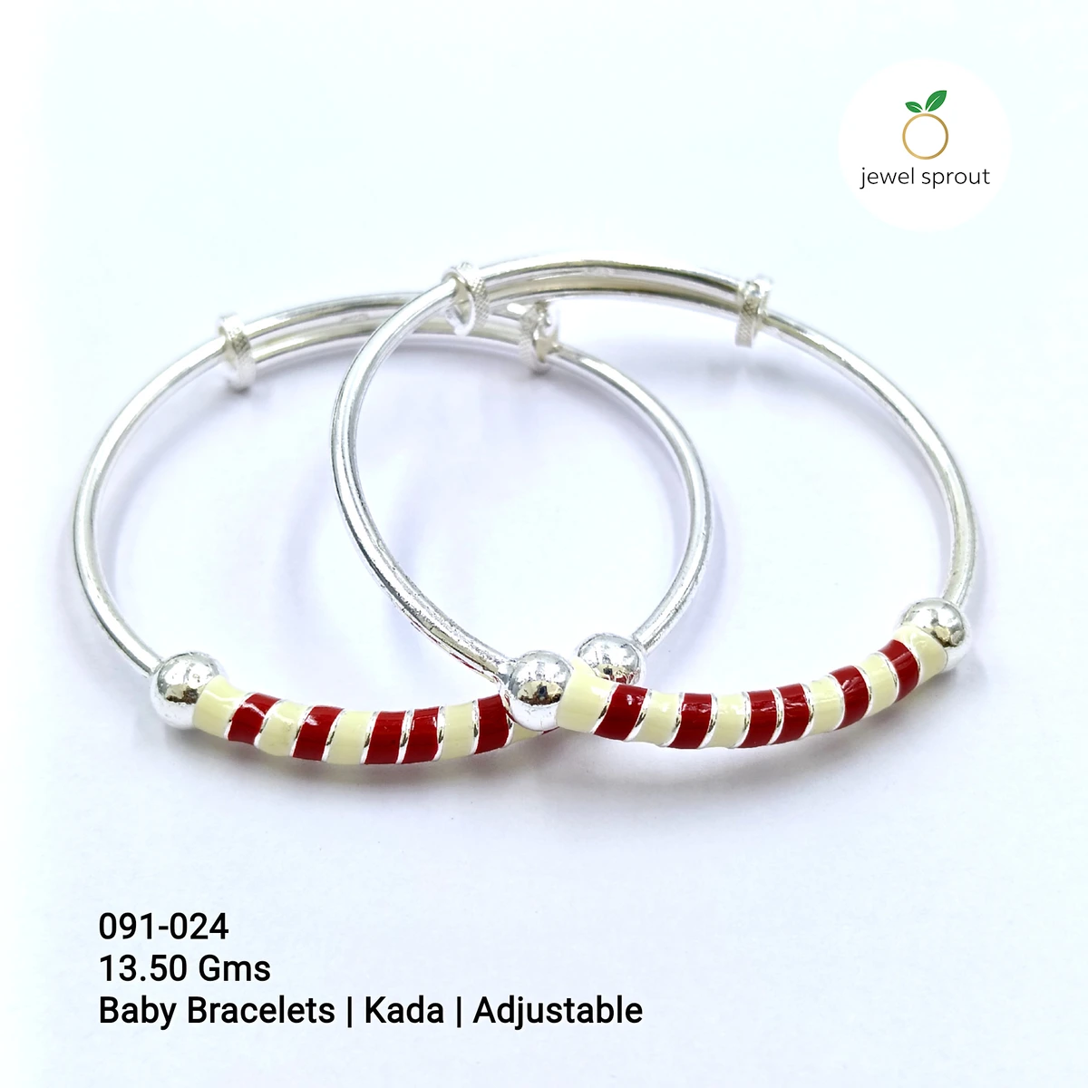 Charming Baby Enamel Kadli A+ in 925 Sterling Silver