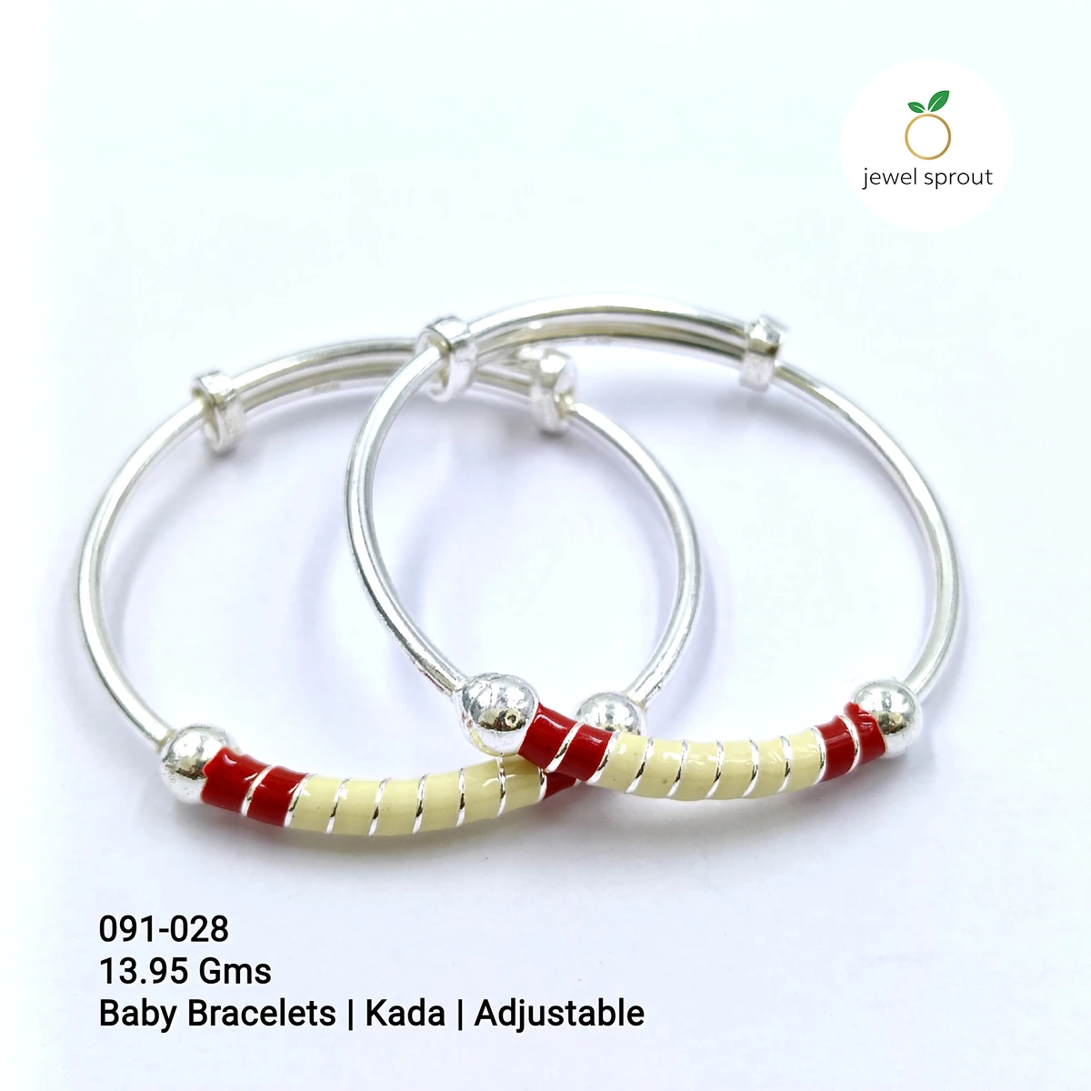 Stylish Baby Enamel Kadli A+ in 925 Sterling Silver