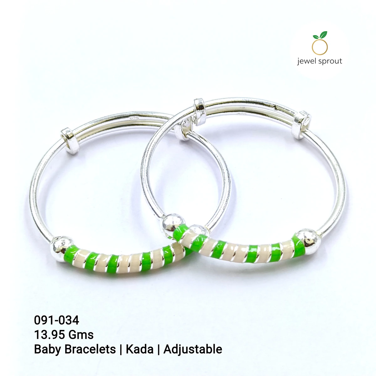 Adjustable 925 Sterling Silver Baby Enamel Kada