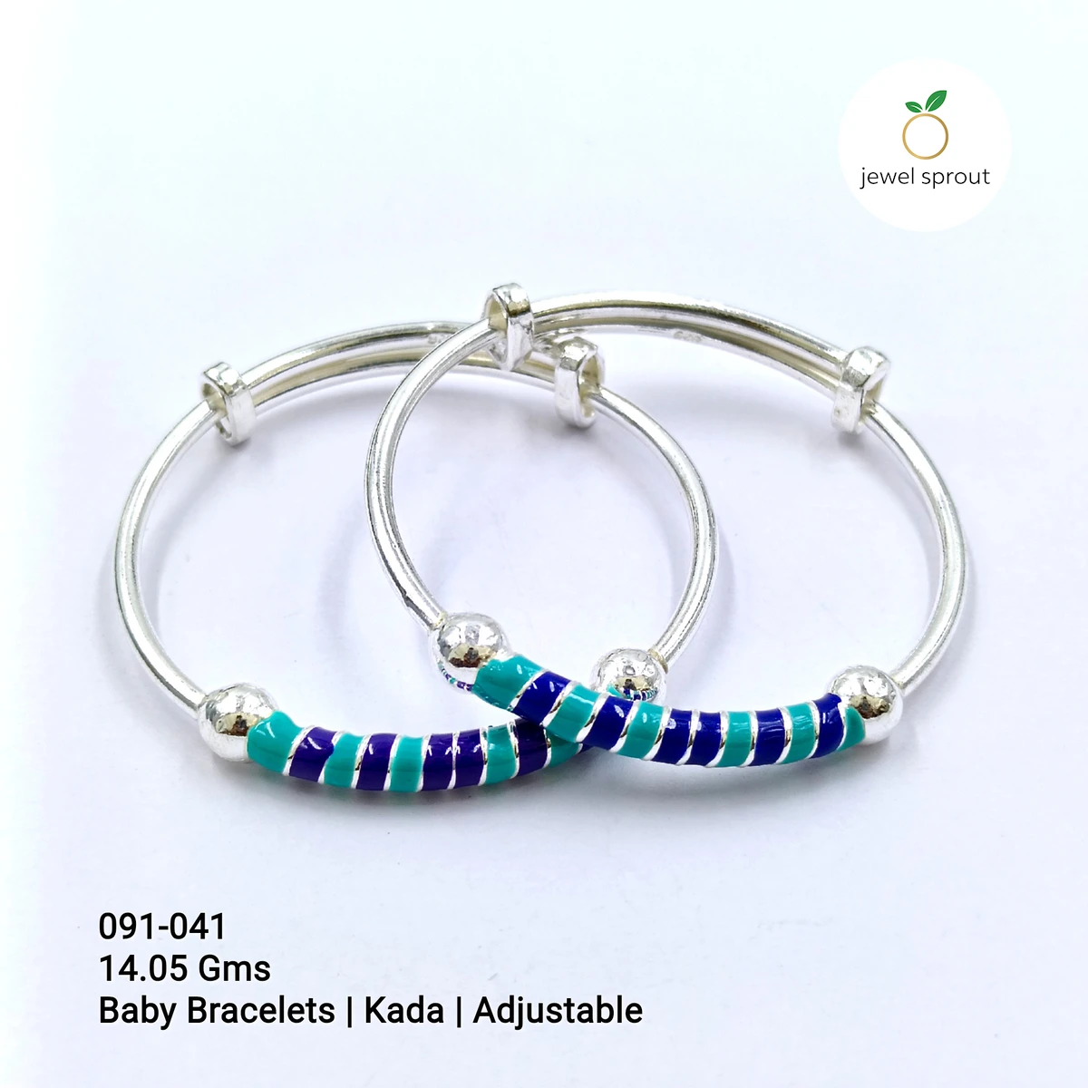 Charming Baby Enamle Kadli A+ in 925 Sterling Silver