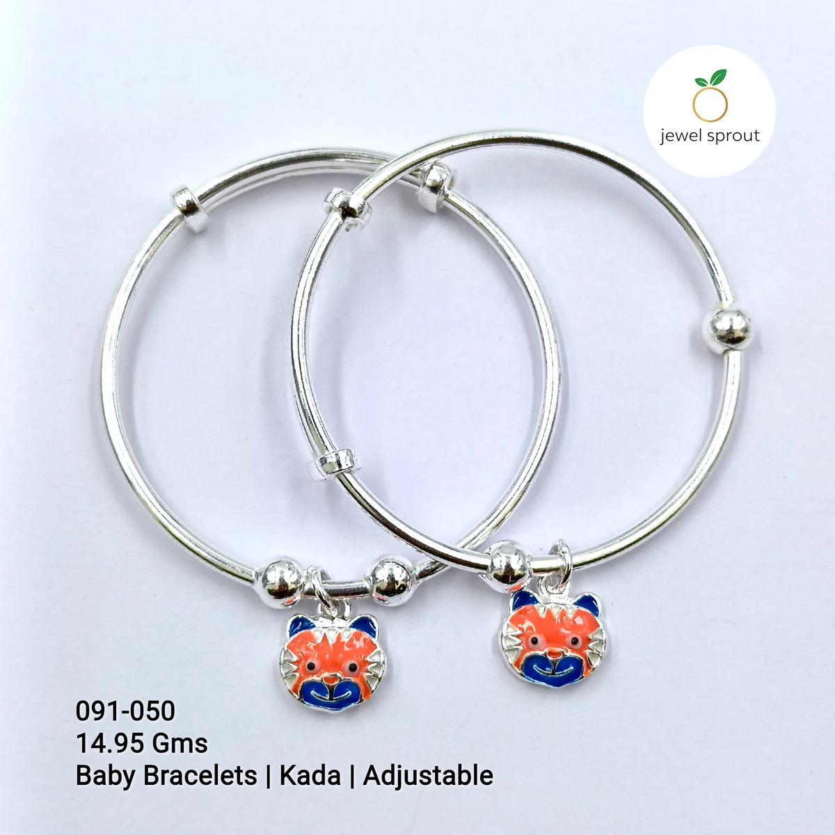 Charming Baby Enamel Kadli A+ in Sterling Silver