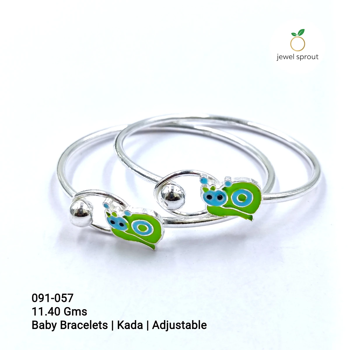 Charming Baby Enamel Kada | Adjustable 925 Sterling Silver