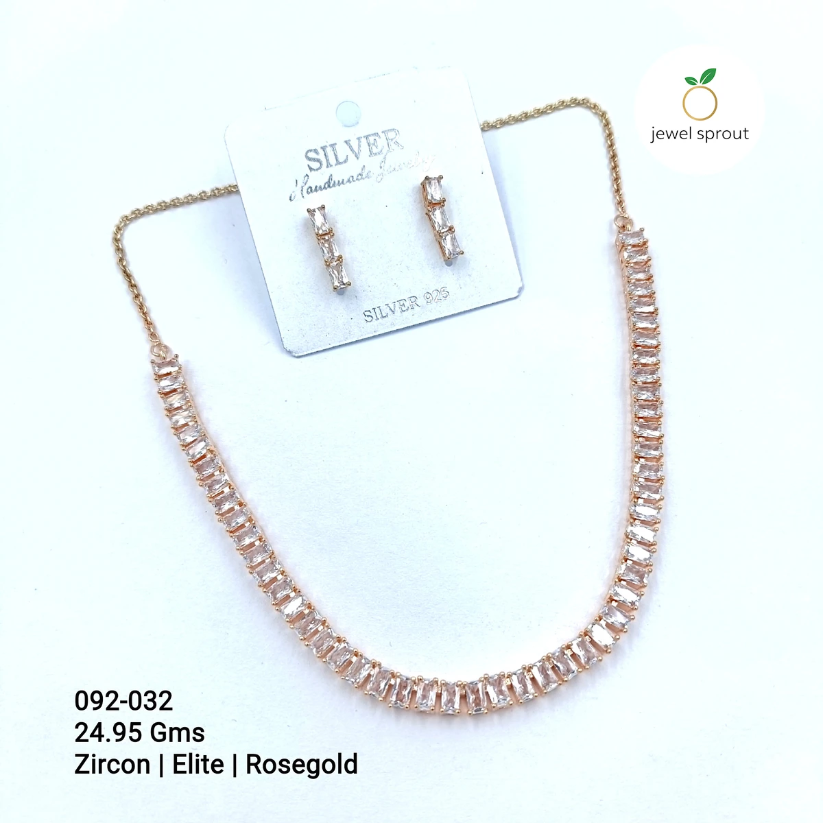 Elegant Rosegold CZ Necklace - High-Quality Zircon Design