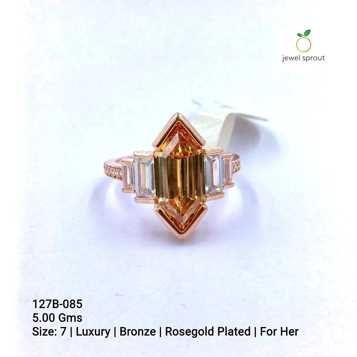 Luxury Bronze Rosegold Plated Ring for Her - Size 7