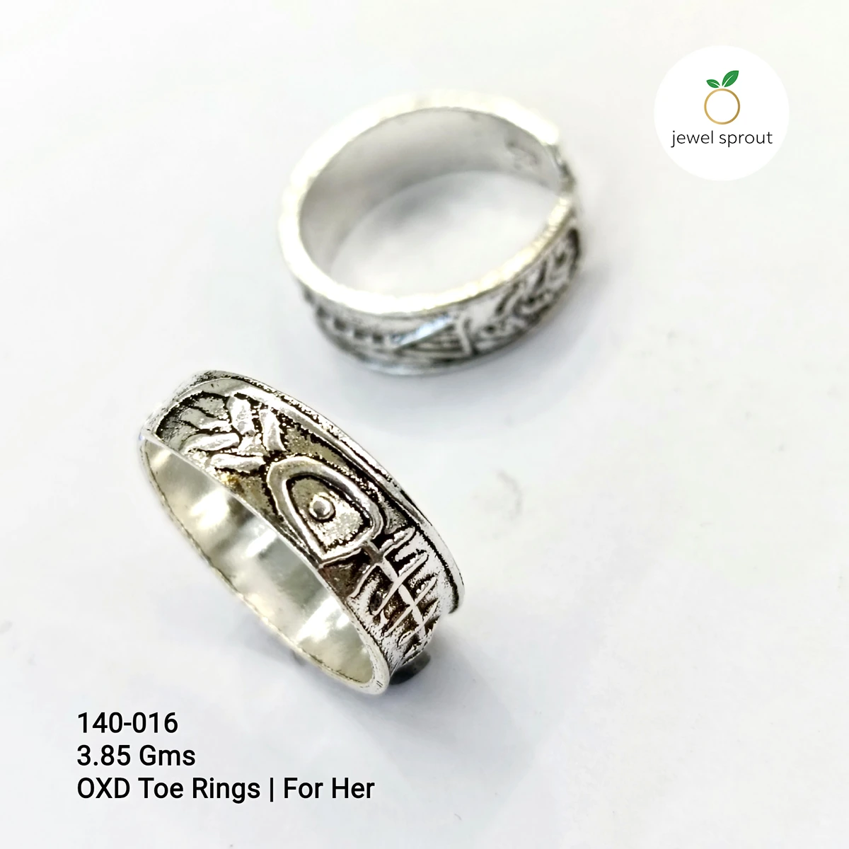 Stylish Oxidized Flat Toe Rings for Her