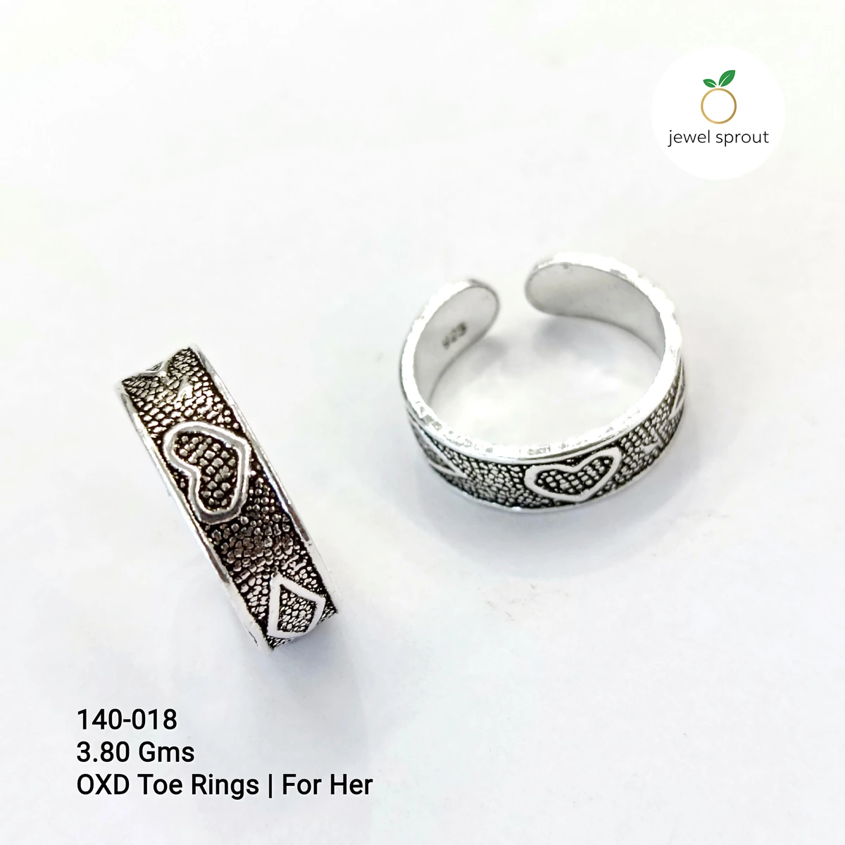 Stylish Oxidized Flat Toe Rings for Her