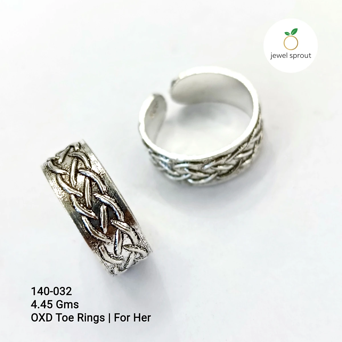 Chic Oxidized Flat Toe Rings for Her - 925 Sterling Silver