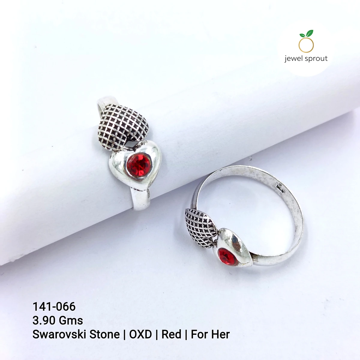Chic Red Swarovski Stone Toe Rings for Her