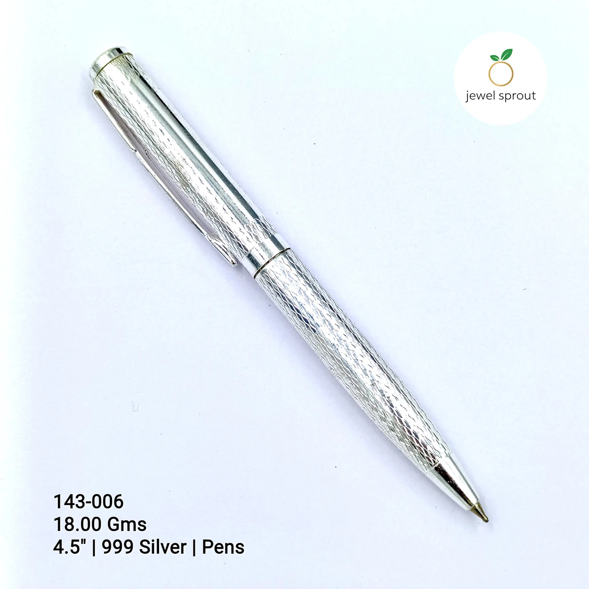 Elegant 999 Silver Bangkok Pens - 4.5" Stylish Writing Tool