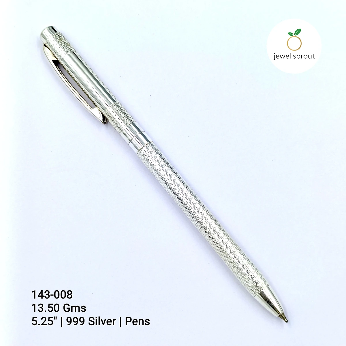 Elegant 999 Silver Bangkok Pens - 5.25" Design