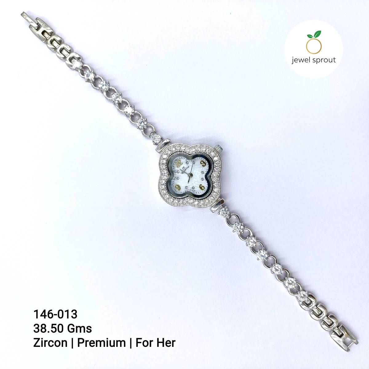 Elegant Ladies CZ Watch with Premium Zircon for Her