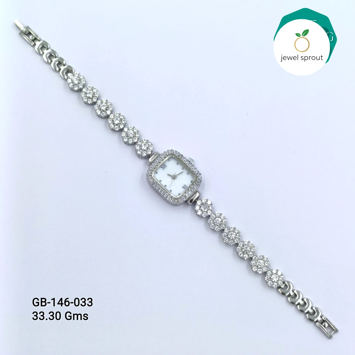 Elegant Ladies CZ Watch - 925 Sterling Silver Design