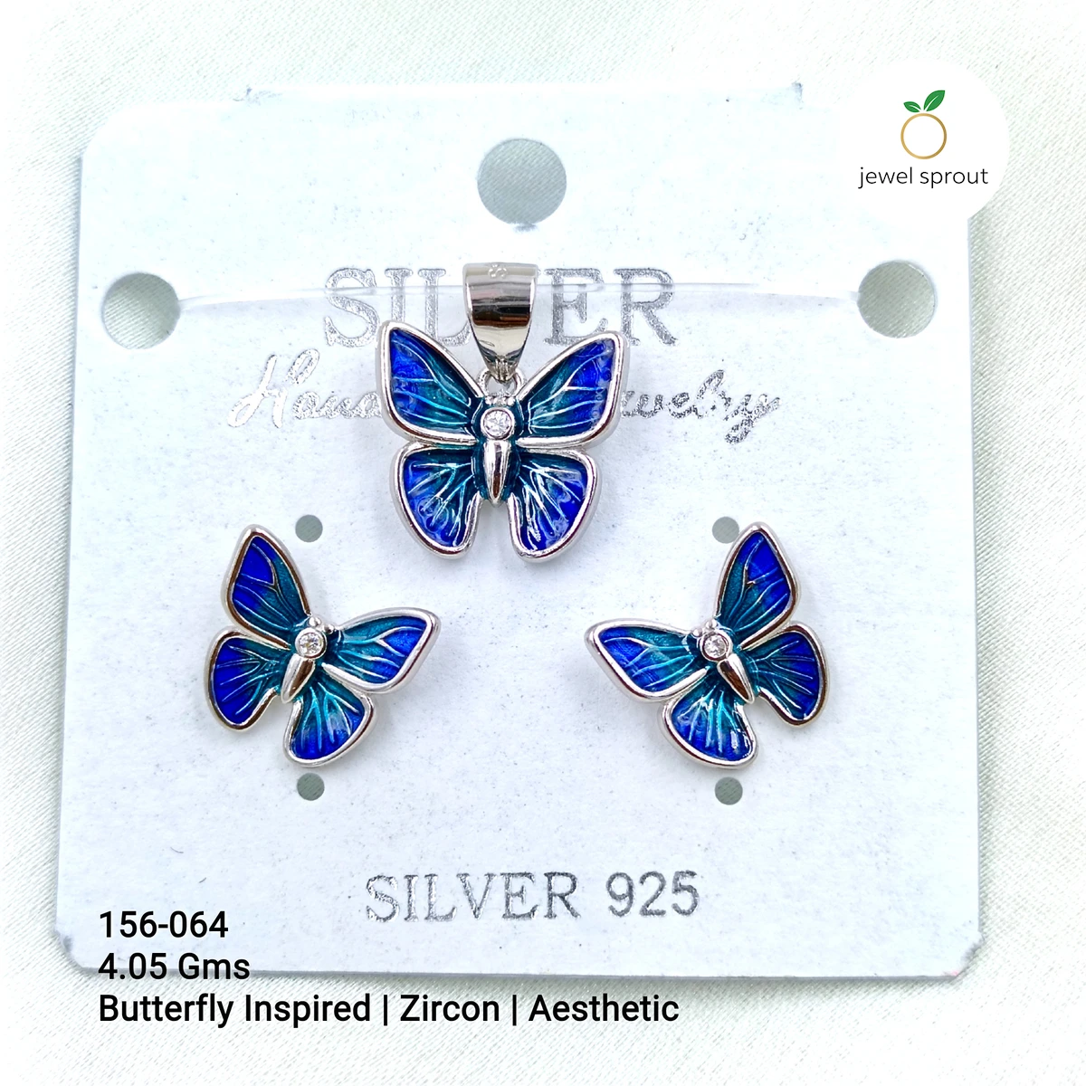 Butterfly Inspired Zircon Pendant Set in 925 Sterling Silver