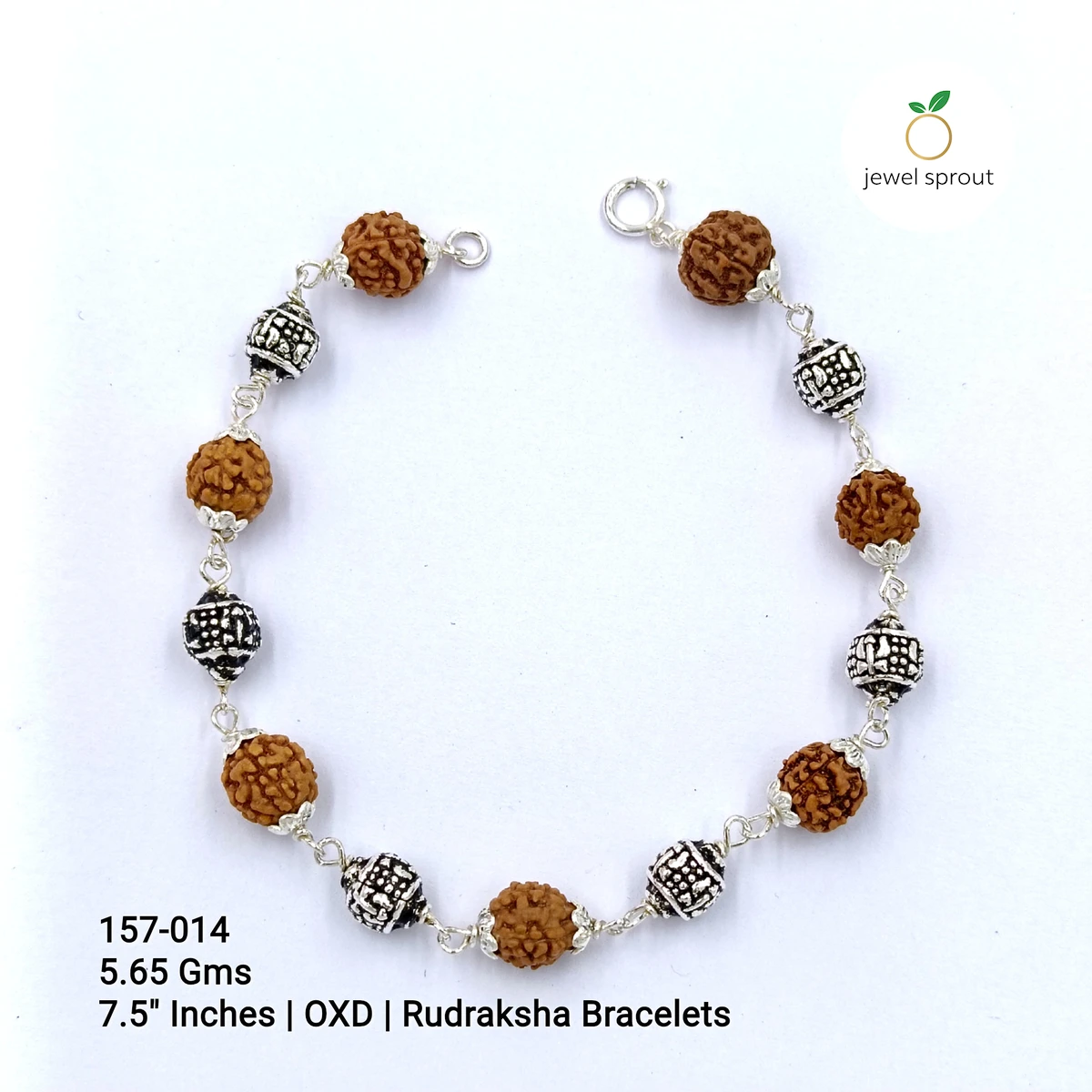 Elegant OXD Rudraksh Sterling Silver Bracelet for All Occasions