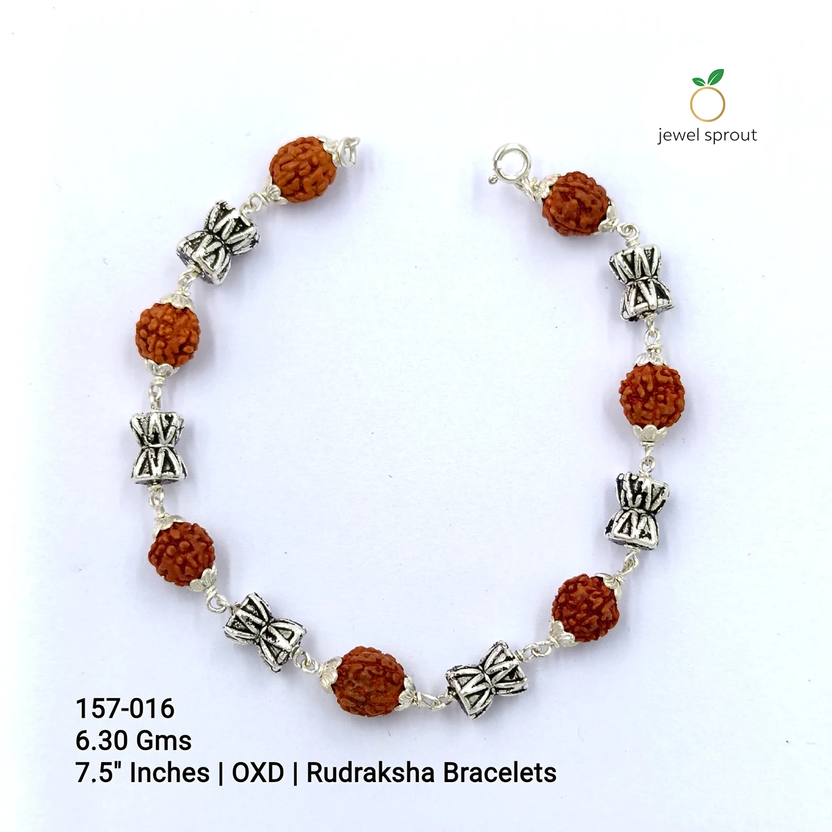 Oxidized Rudraksh Bracelet - Stylish 925 Silver Spiritual Accessory