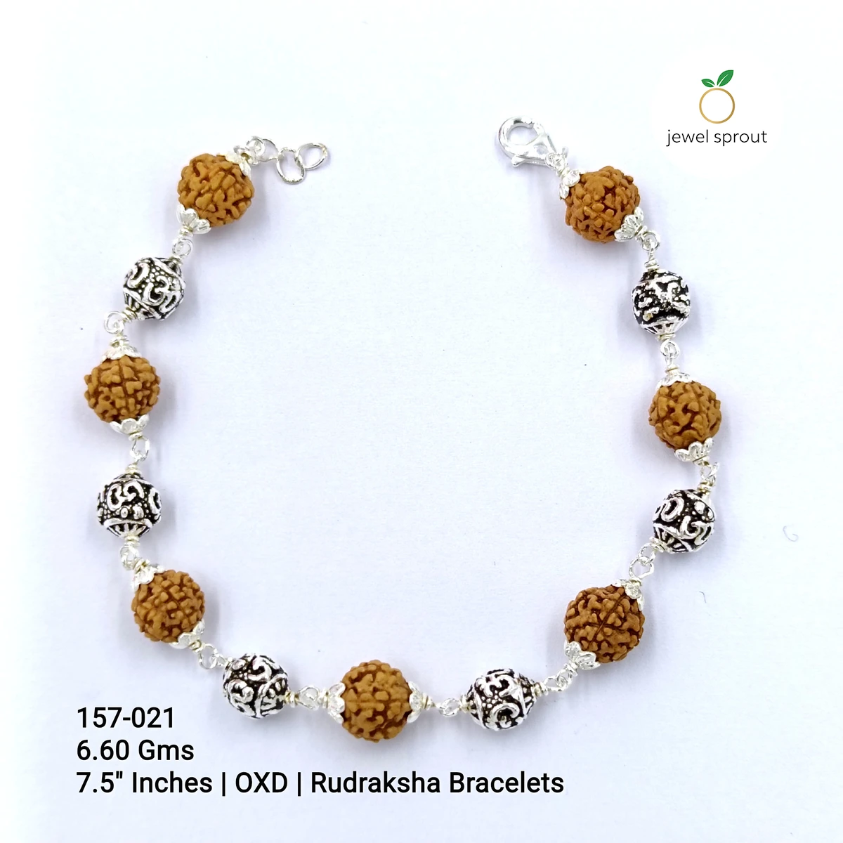 Chic OXD Rudraksh Bracelet in 925 Sterling Silver