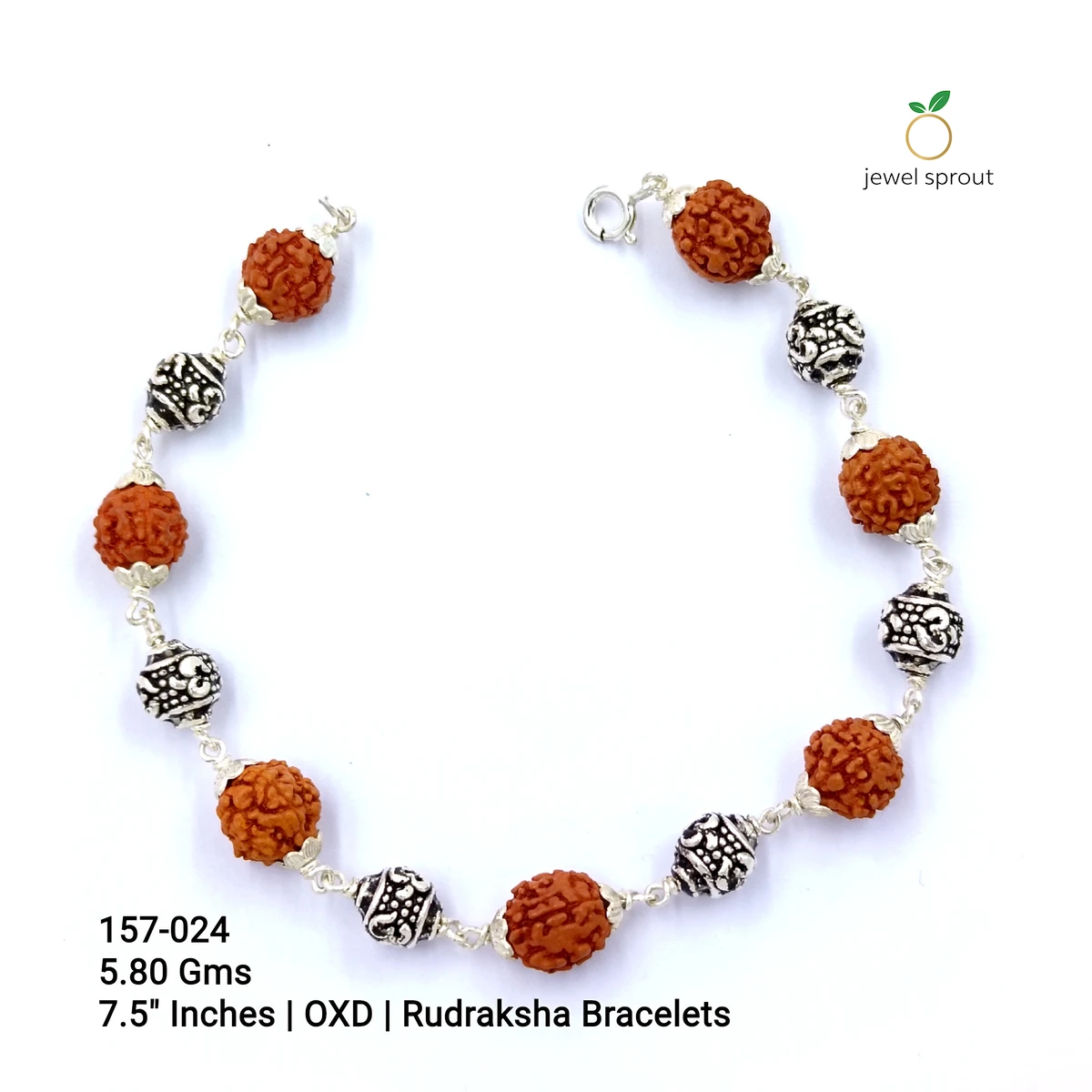 Elegant OXD Rudraksh Sterling Silver Bracelet for All Occasions