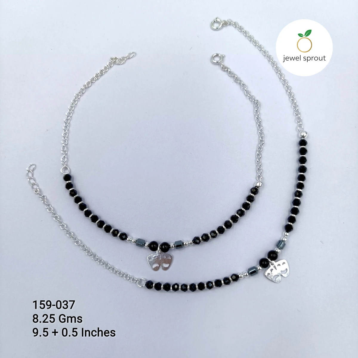 Elegant Half Link Premium Nazaria Anklet in Sterling Silver