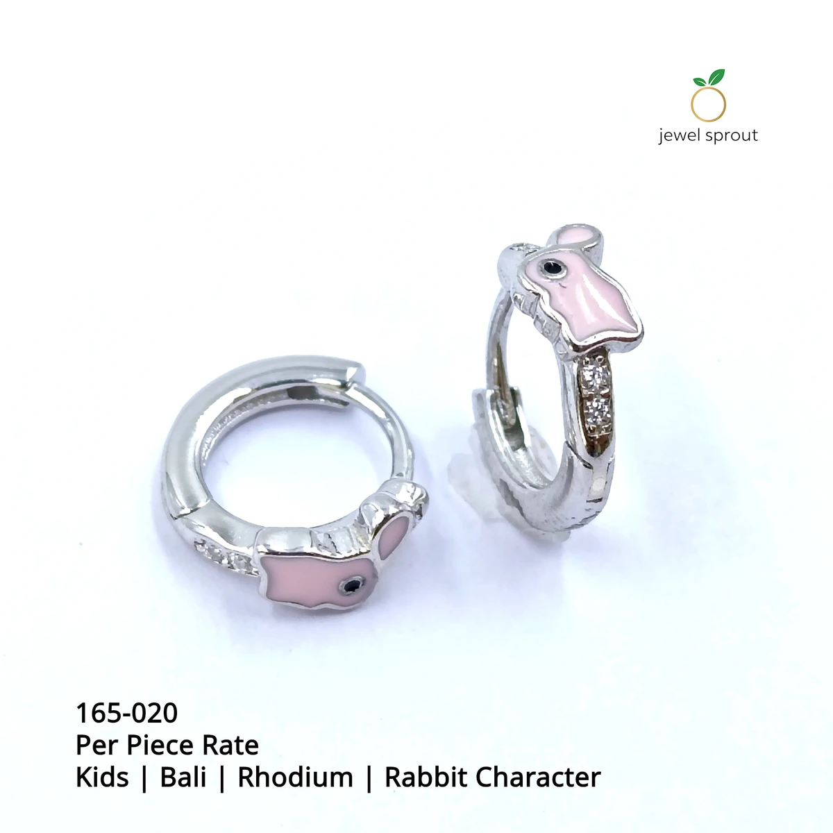 Charming Baby Enamel Bali Earrings with Rabbit Character