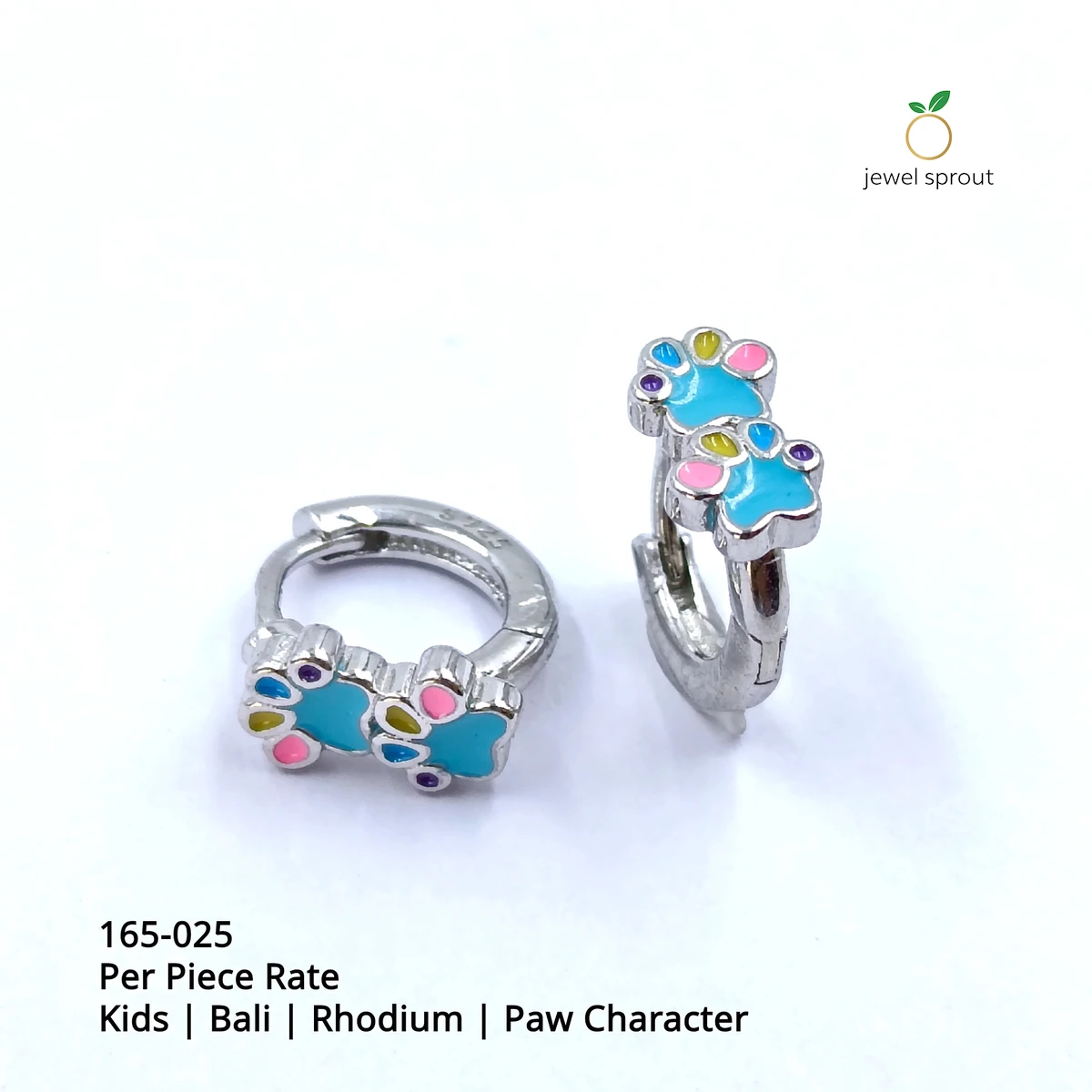 Charming Baby Enamel Bali Earrings with Paw Character