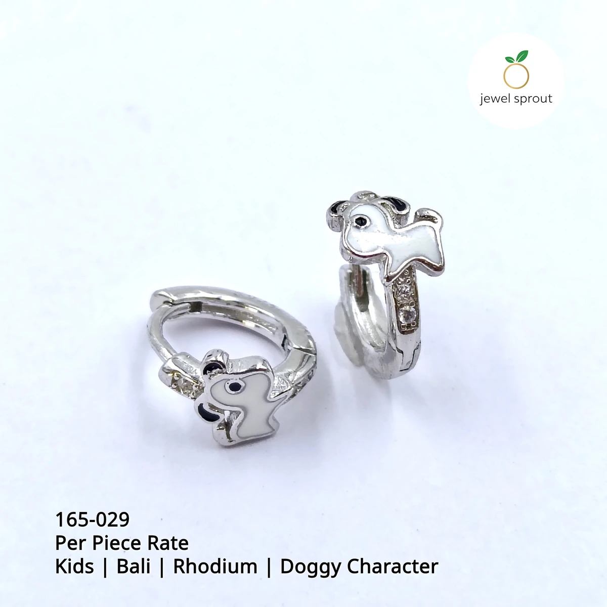 Cute Doggy Character Baby Enamel Bali Earrings for Kids