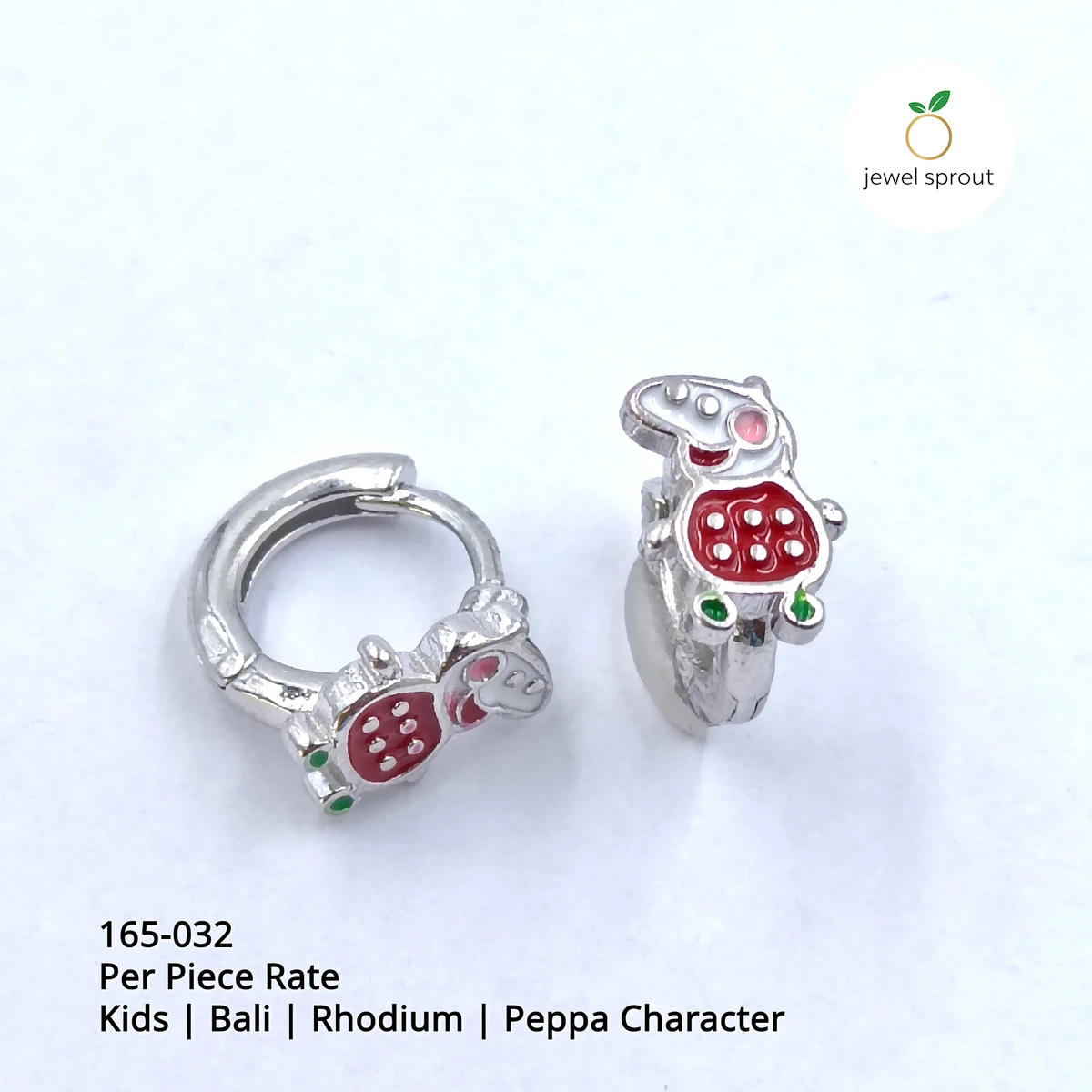 Cute Baby Enamel Bali Earrings featuring Peppa Character