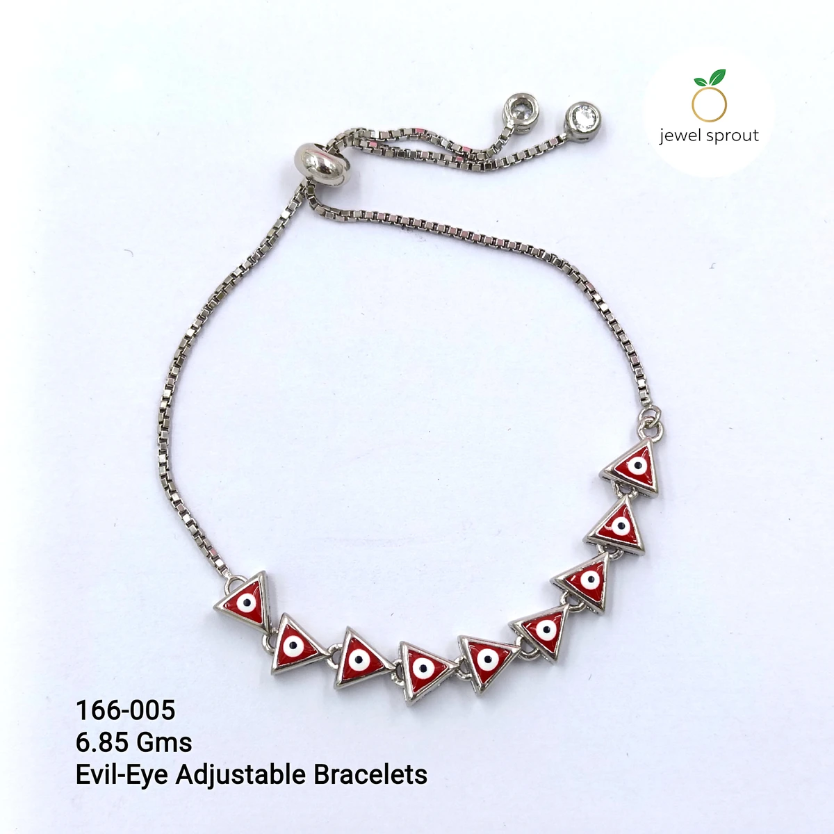 Elegant Evil Eye Adjustable Bracelet in 925 Sterling Silver