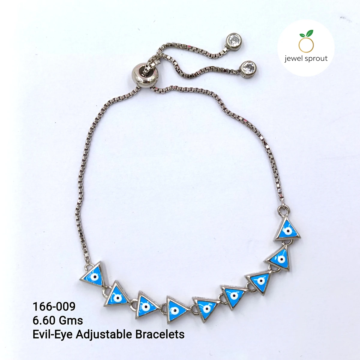 Evil Eye Adjustable Bracelet in 925 Sterling Silver