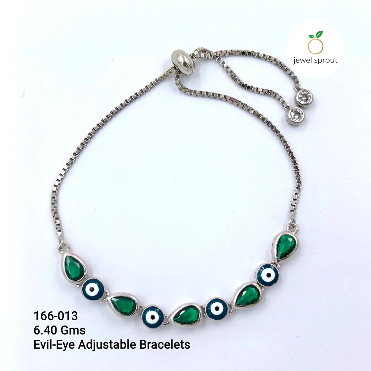 Elegant Evil Eye Adjustable Bracelet in 925 Sterling Silver