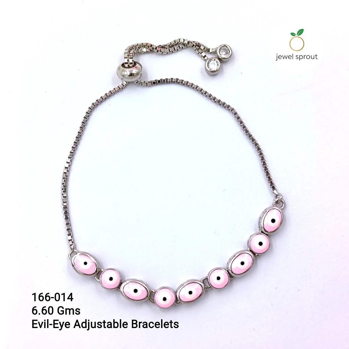 Stylish Evil Eye Adjustable Bracelet in 925 Sterling Silver