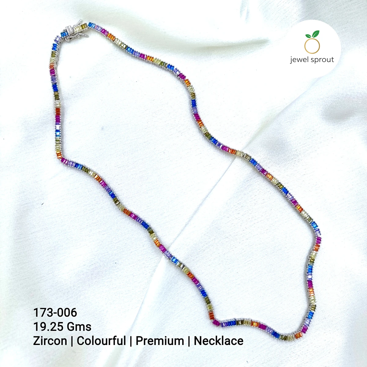 Colorful Premium Zircon Glam Necklace - 925 Sterling Silver