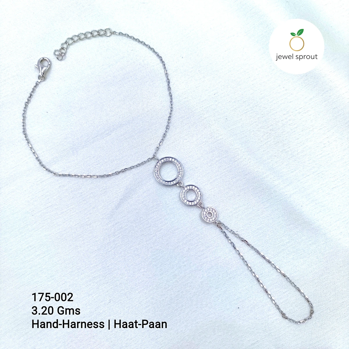 Stylish Hand Harness Haat-Paan in 925 Sterling Silver