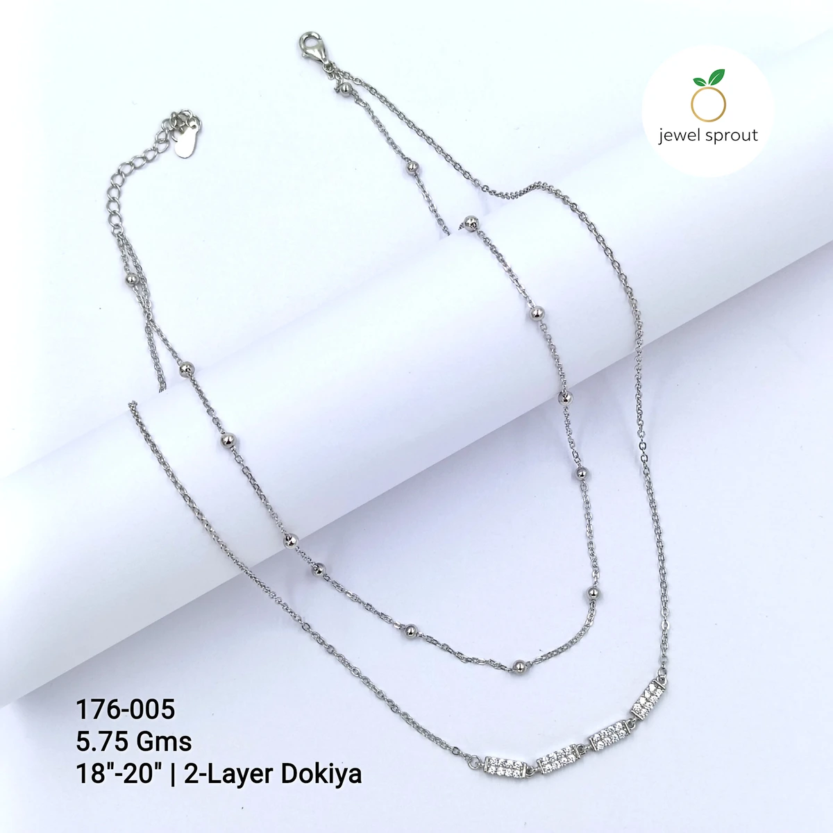 Chic CZ 2-Line Dokiya Chains in 925 Sterling Silver