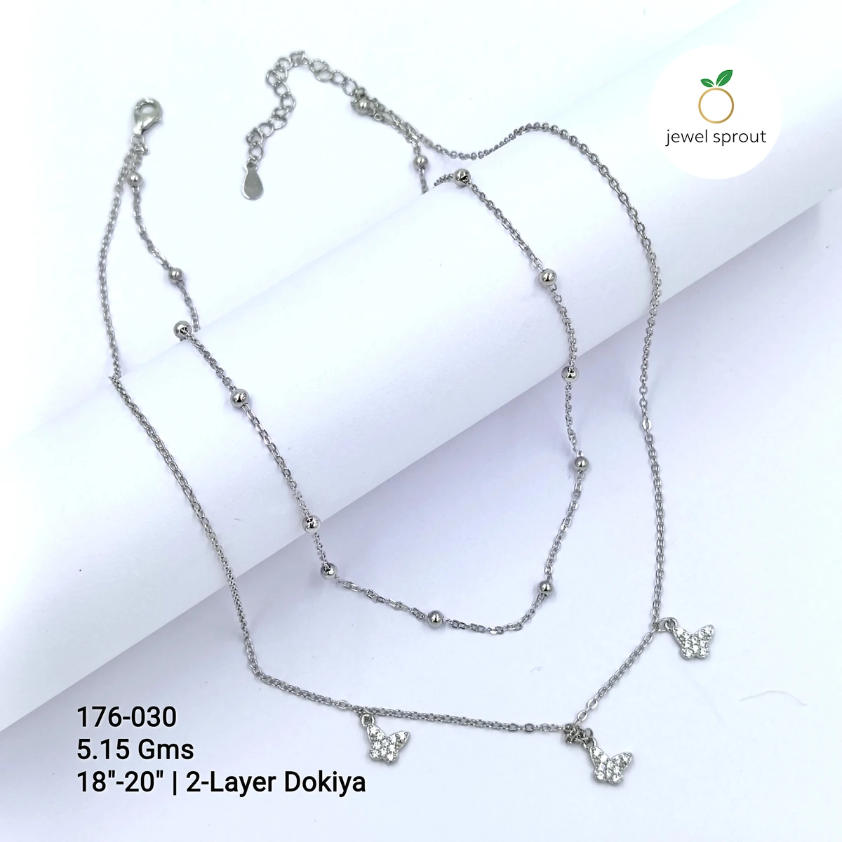 Chic CZ 2-Line Dokiya Chains in 925 Sterling Silver