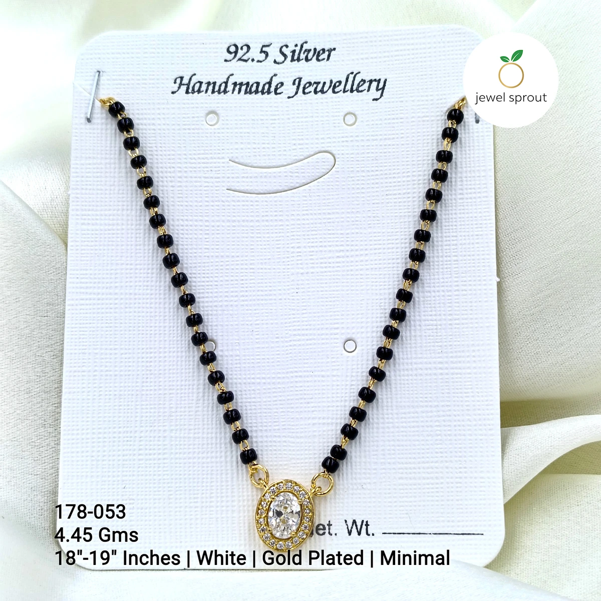 Elegant Gold Solitaire Mangalsutra - 18 Inches, 3-Line Design