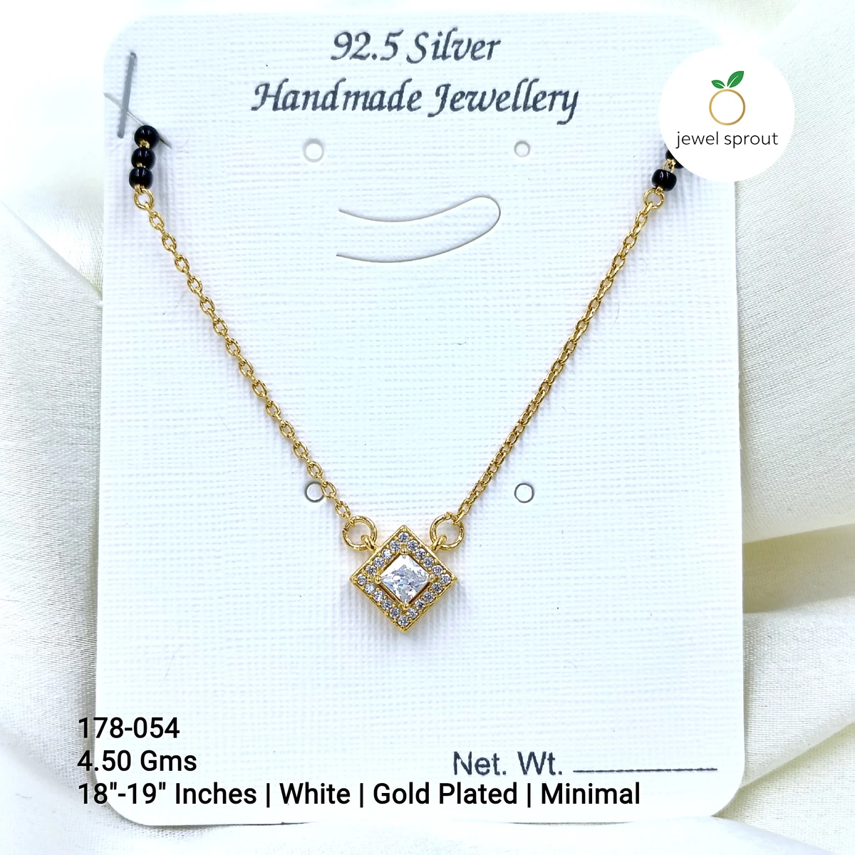 Minimal Gold Plated Solitaire Mangalsutra - 18"-19" Inches