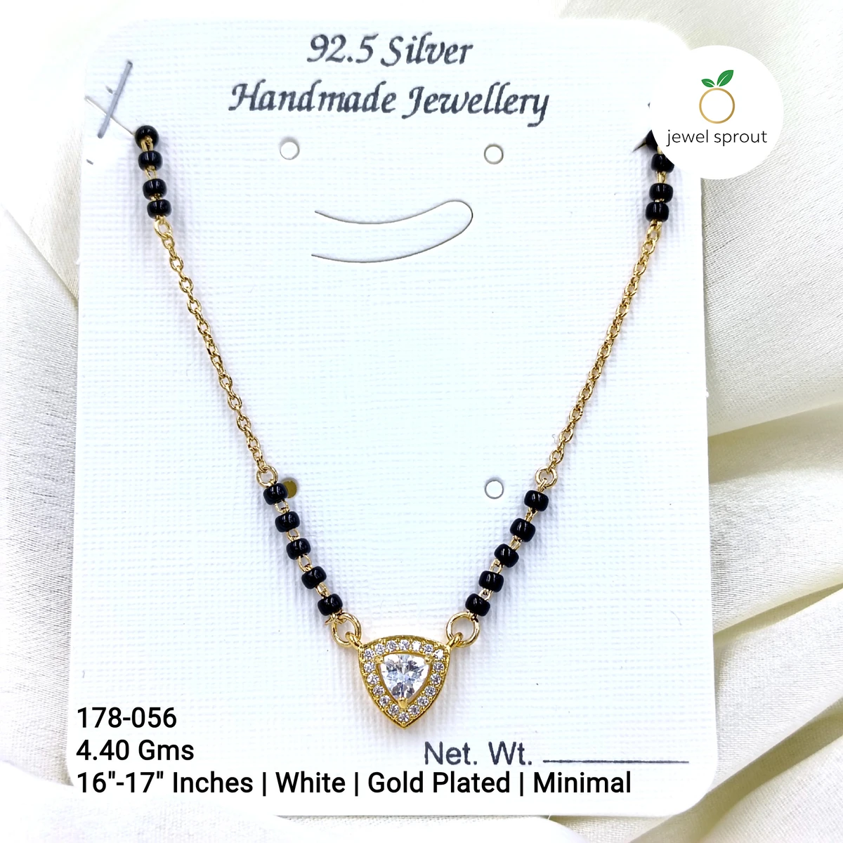 Elegant Gold Solitaire Mangalsutra - 16"-17" Minimal Design