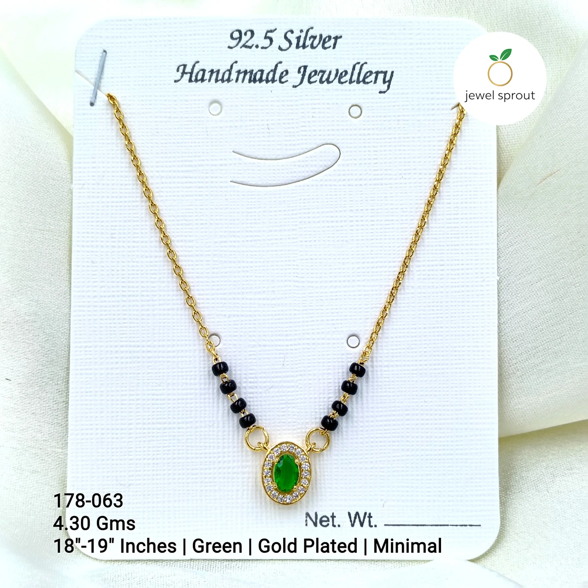 Minimalist Gold Plated Solitaire Mangalsutra - 18"-19" Inches