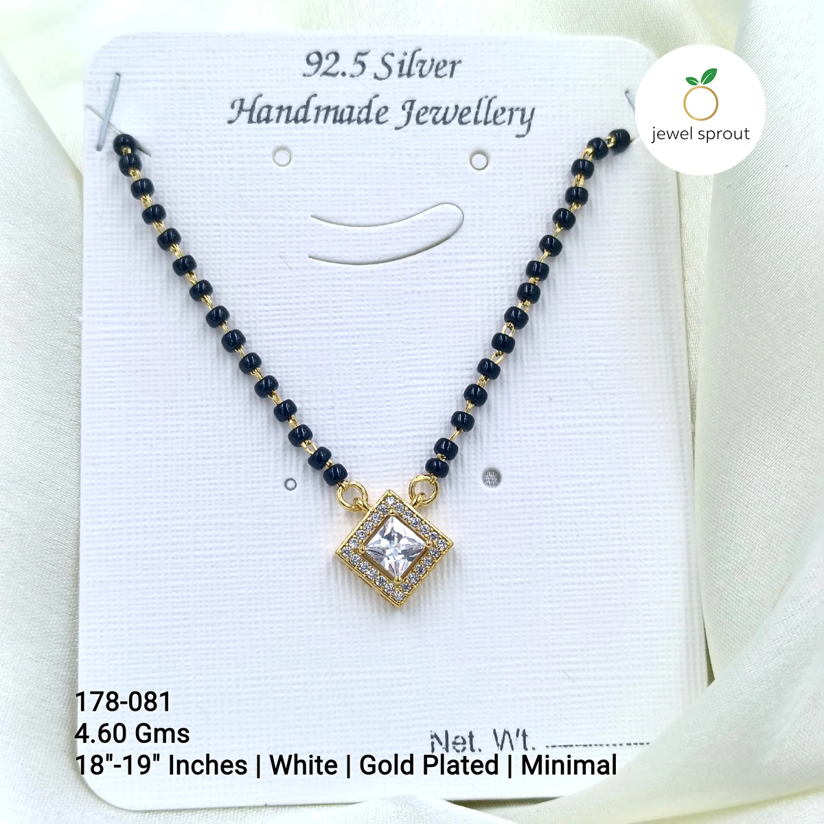 Elegant Gold Solitaire Mangalsutra - Adjustable 3-Line Design