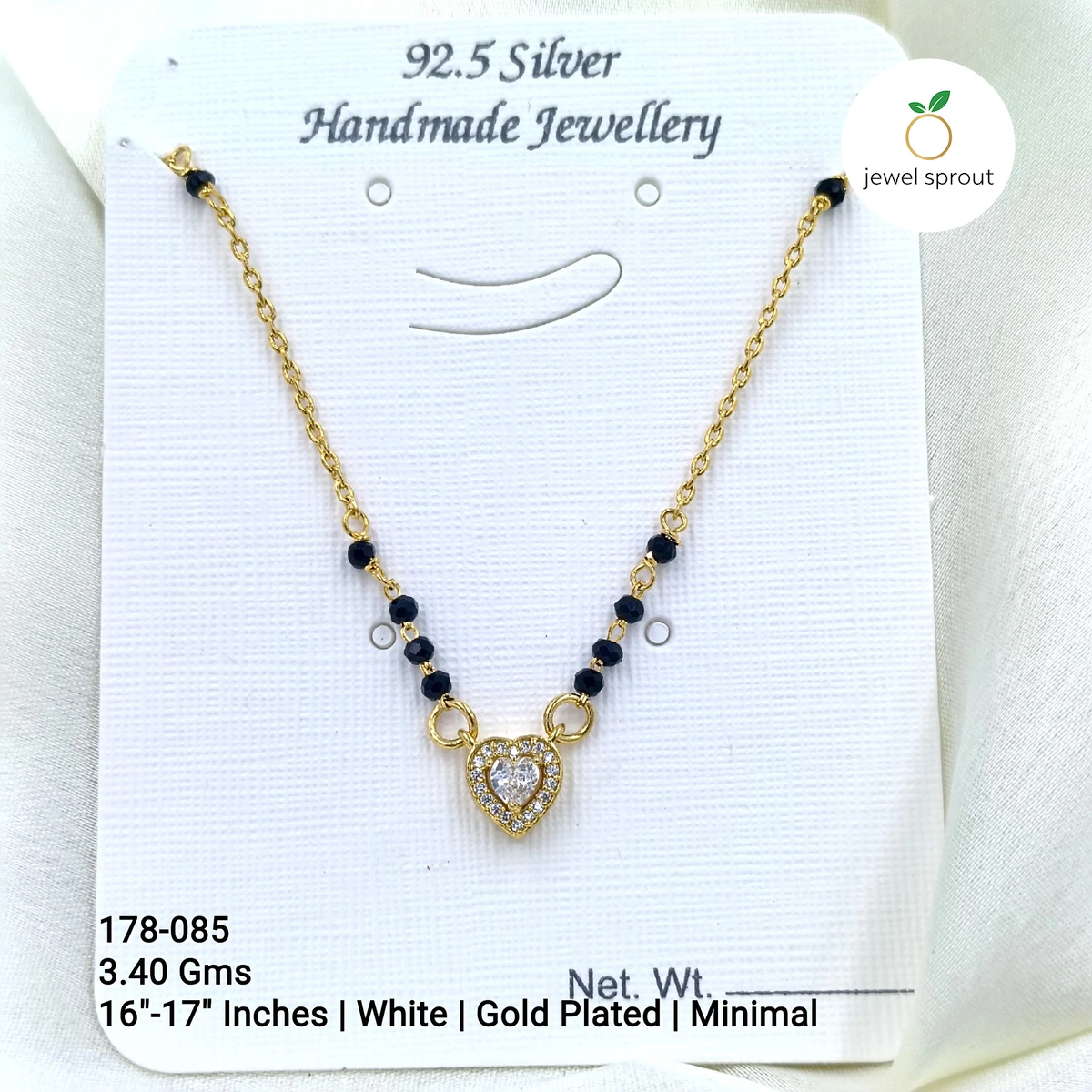 Elegant Gold Plated Solitaire Mangalsutra - 16"-17" Minimal Design