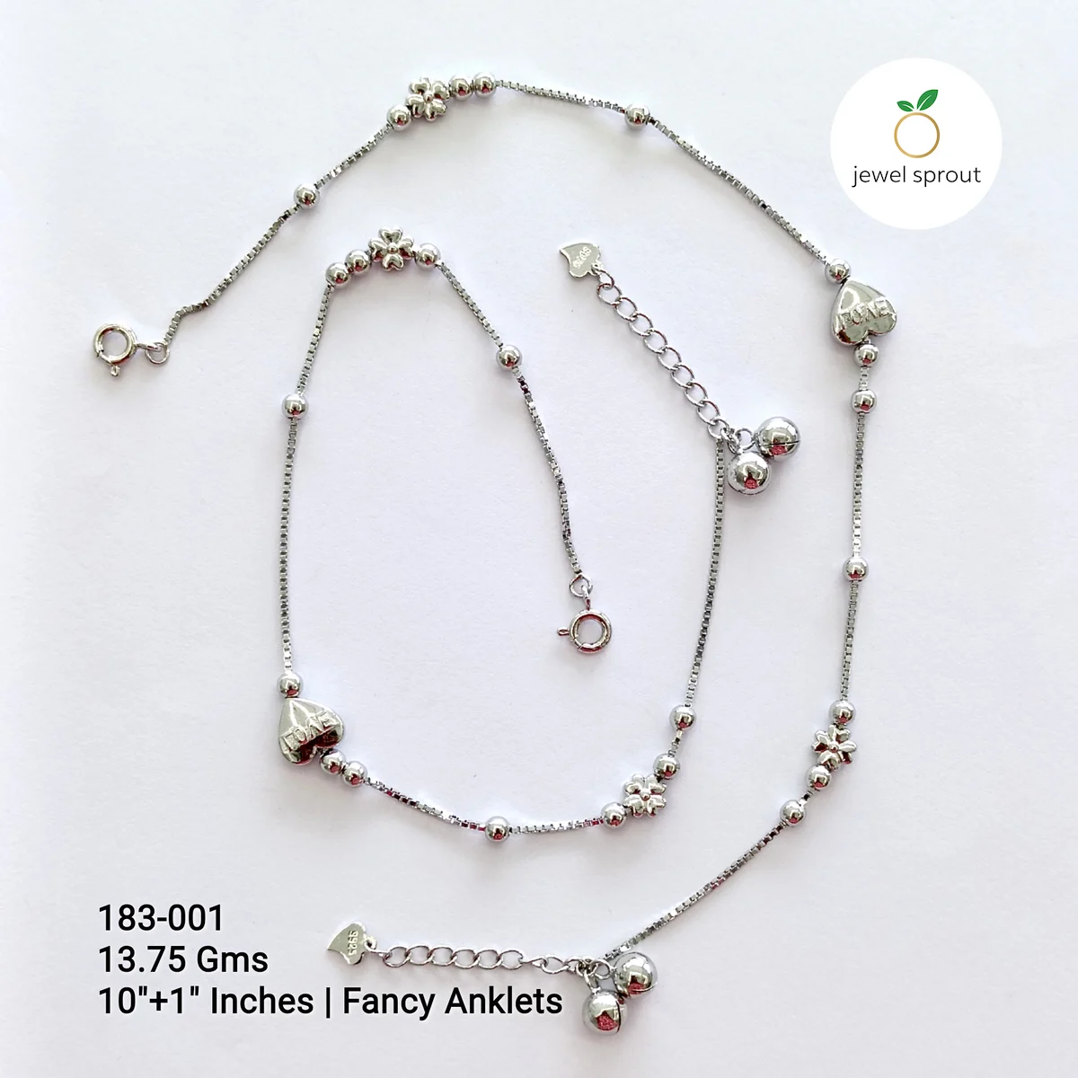 Elegant Fancy Belleza Anklets in 925 Sterling Silver