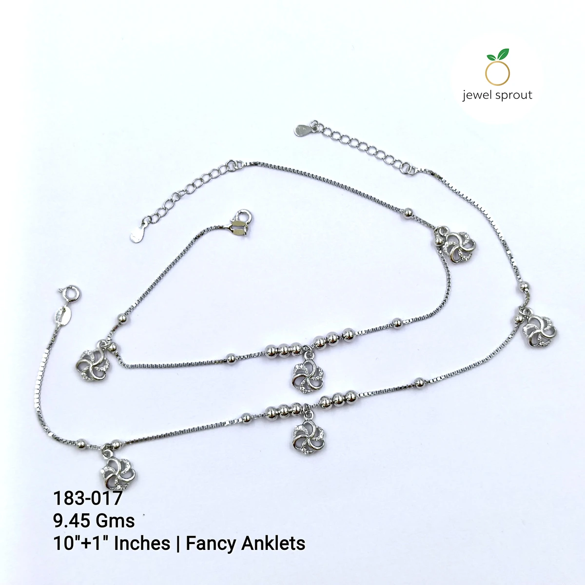 Chic Belleza Anklet in 925 Sterling Silver
