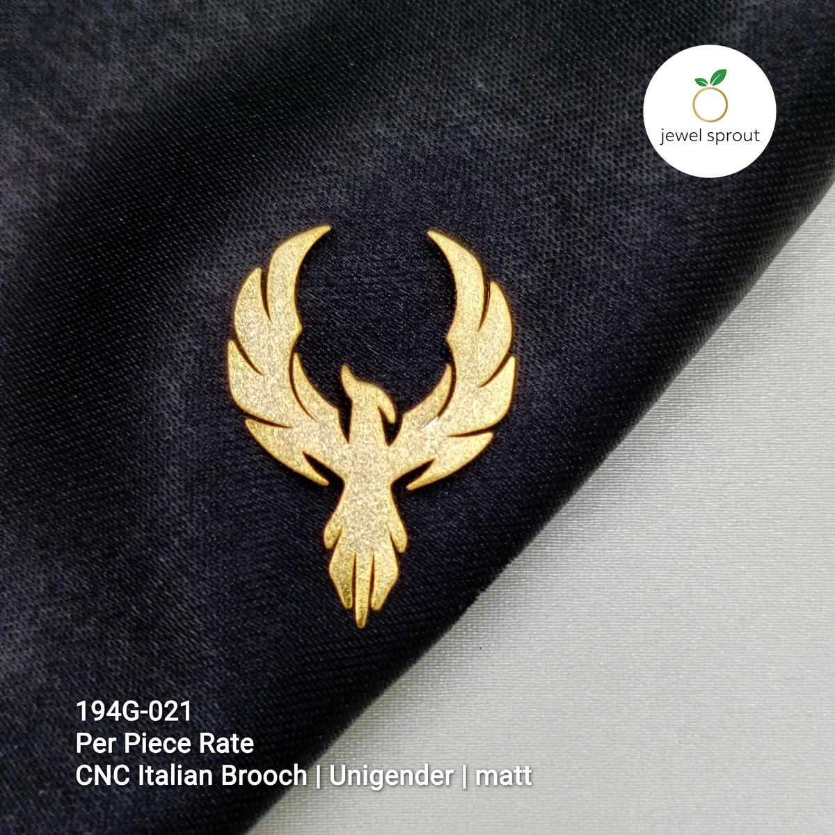 Elegant CNC Italian Gold Brooch - Unisex Design