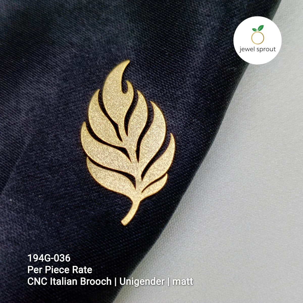 Elegant Gold Italian CNC Brooch - Unigender Design