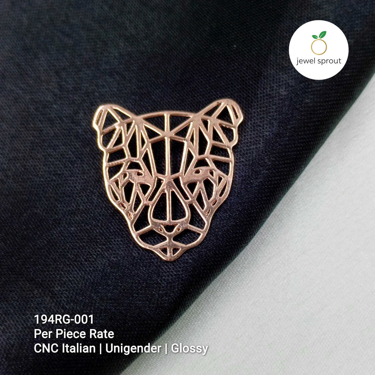Elegant CNC Italian Rosegold Brooch - Stylish Unigender Design