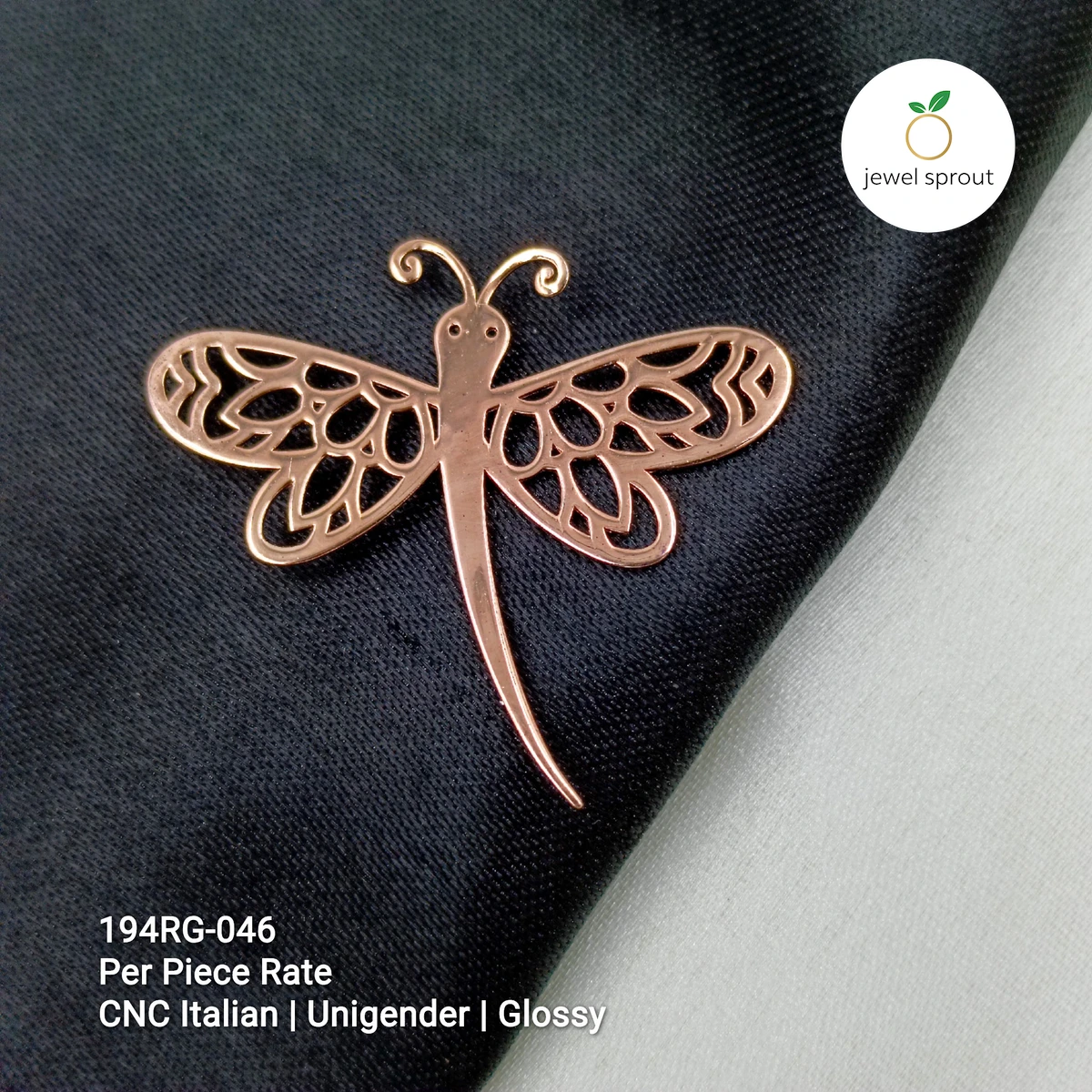 Elegant CNC Italian Rosegold Brooch - Stylish Unigender Accessory