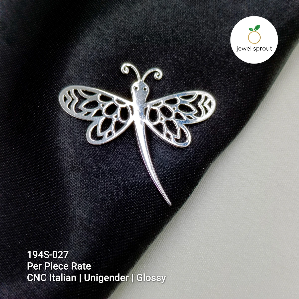 Elegant CNC Italian Sterling Silver Brooch - Unigender Style