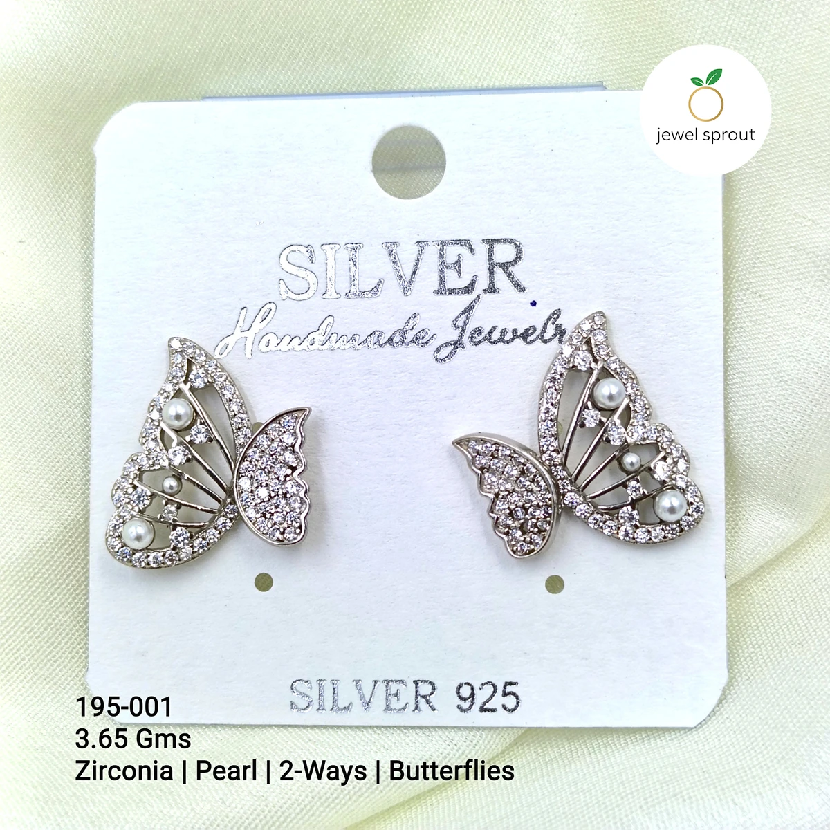 Elegant Premium CZ and Pearl 2-Way Earrings