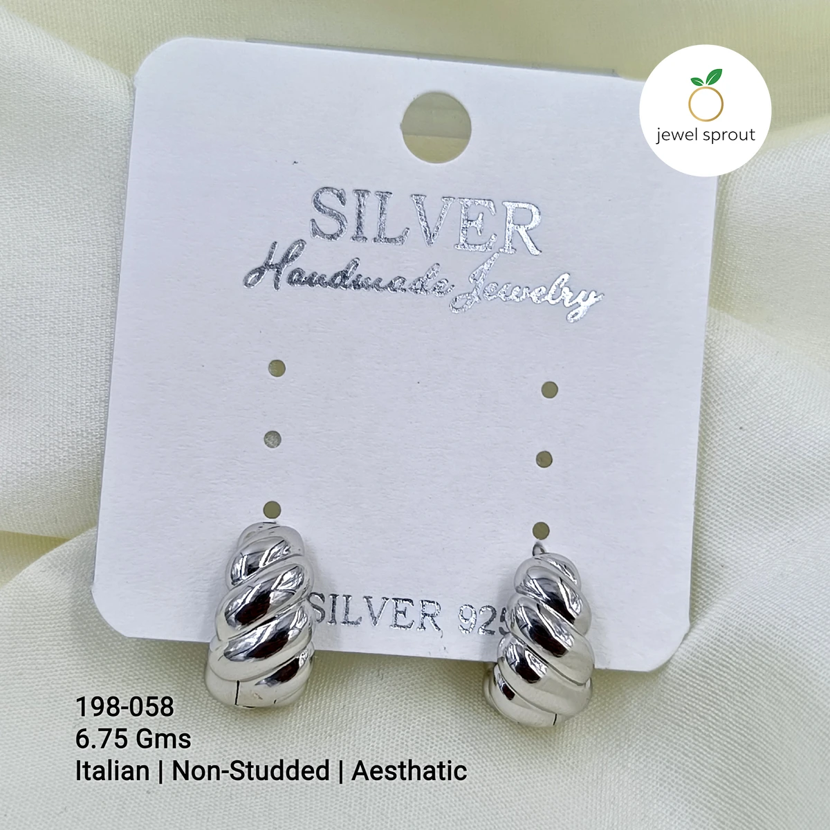 Aesthetic Italian Non-Studded Sterling Silver Earrings