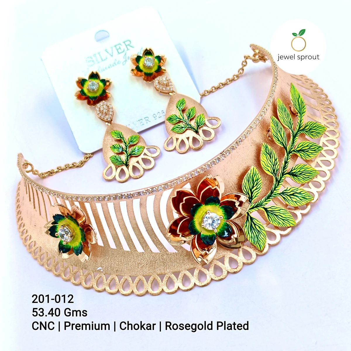 Elegant CNC Chokar Necklace - Premium Rosegold Plated